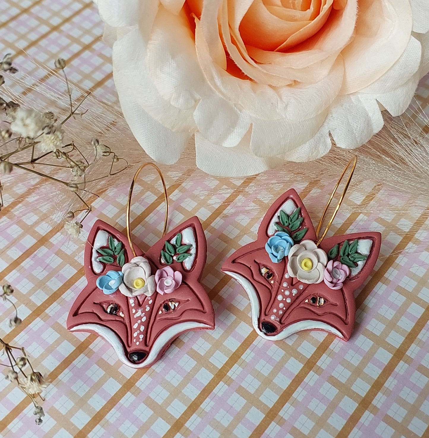 Whimsical floral fox
