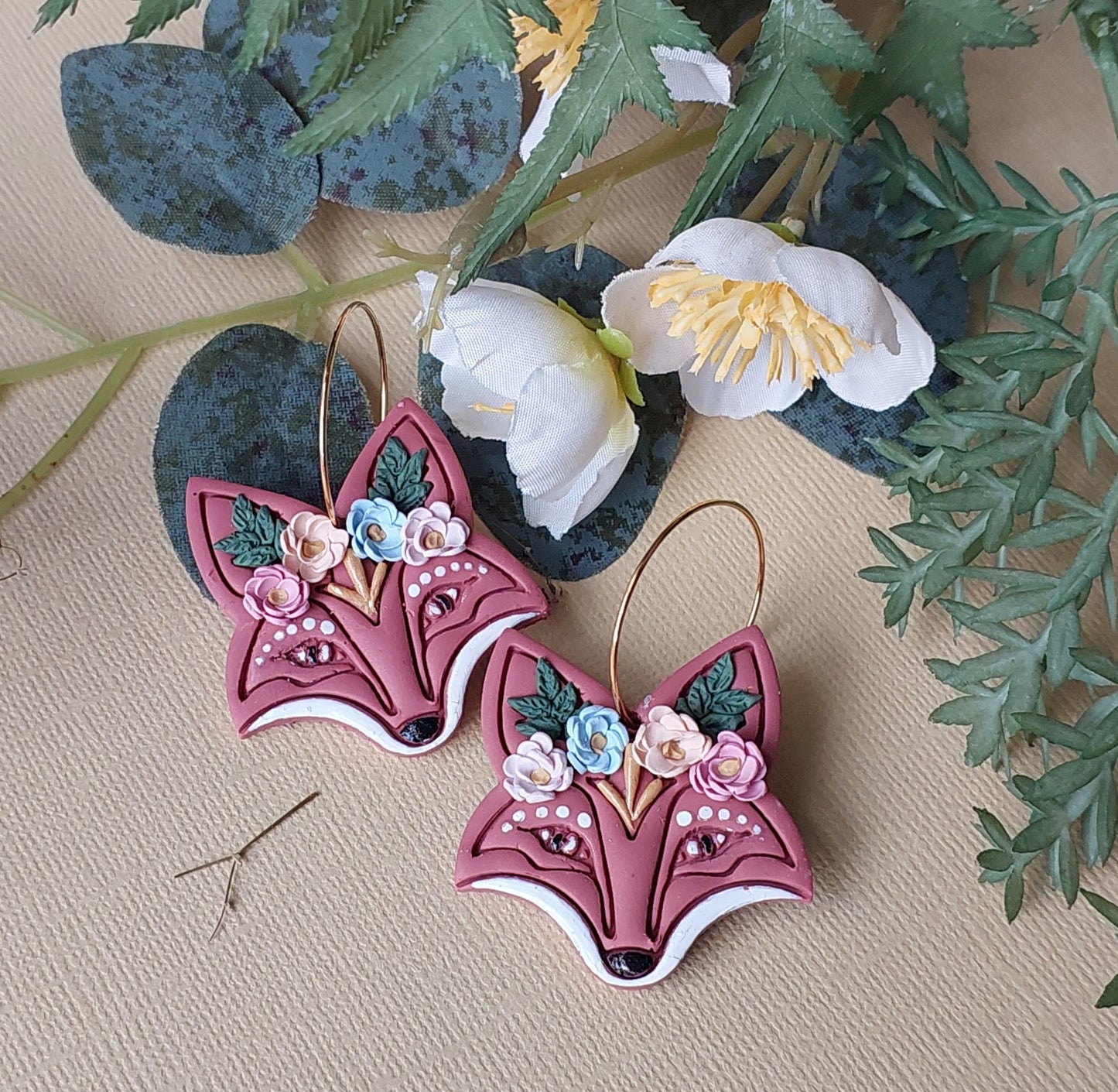 Whimsical floral fox
