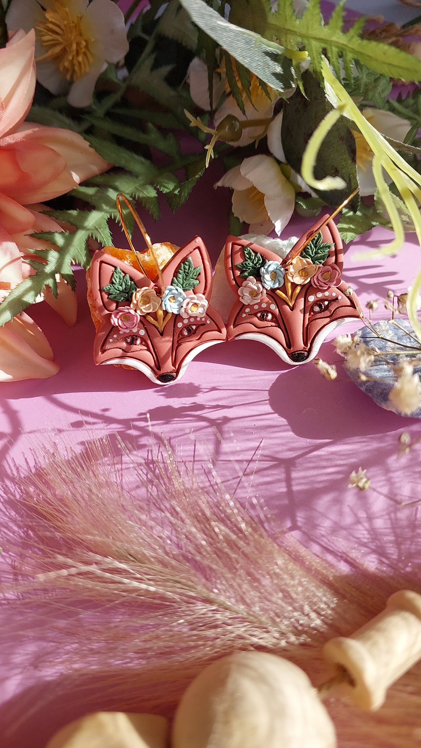 Whimsical floral fox