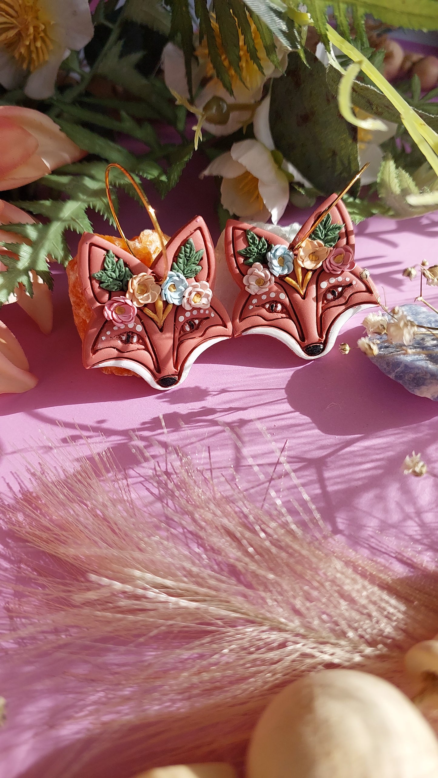 Whimsical floral fox