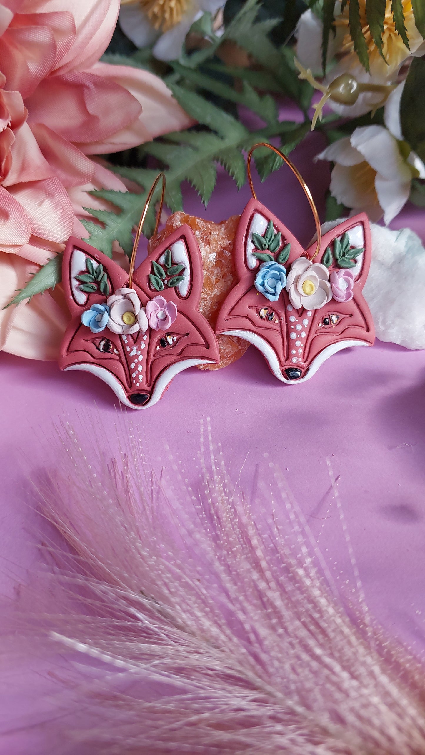 Whimsical floral fox