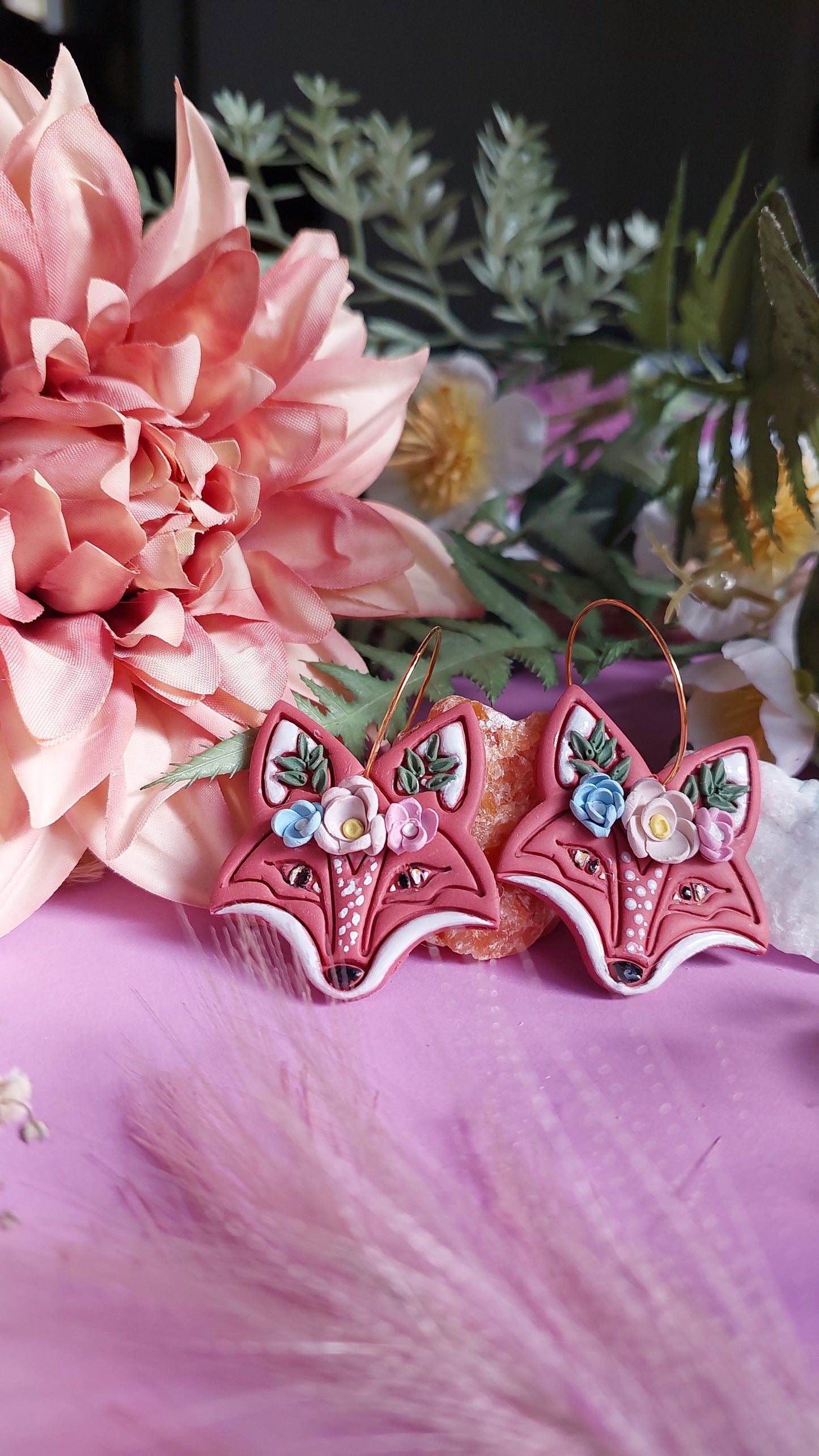 Whimsical floral fox