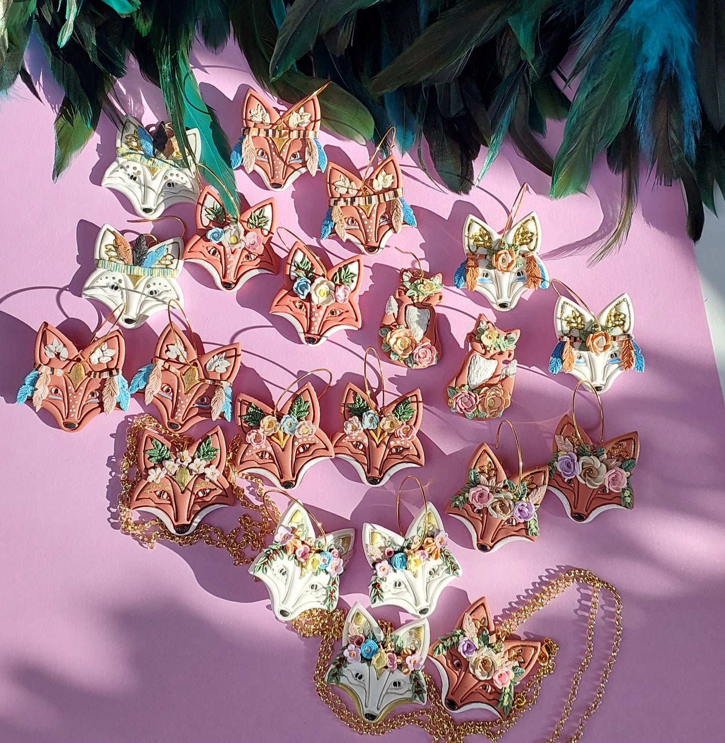 Whimsical floral fox