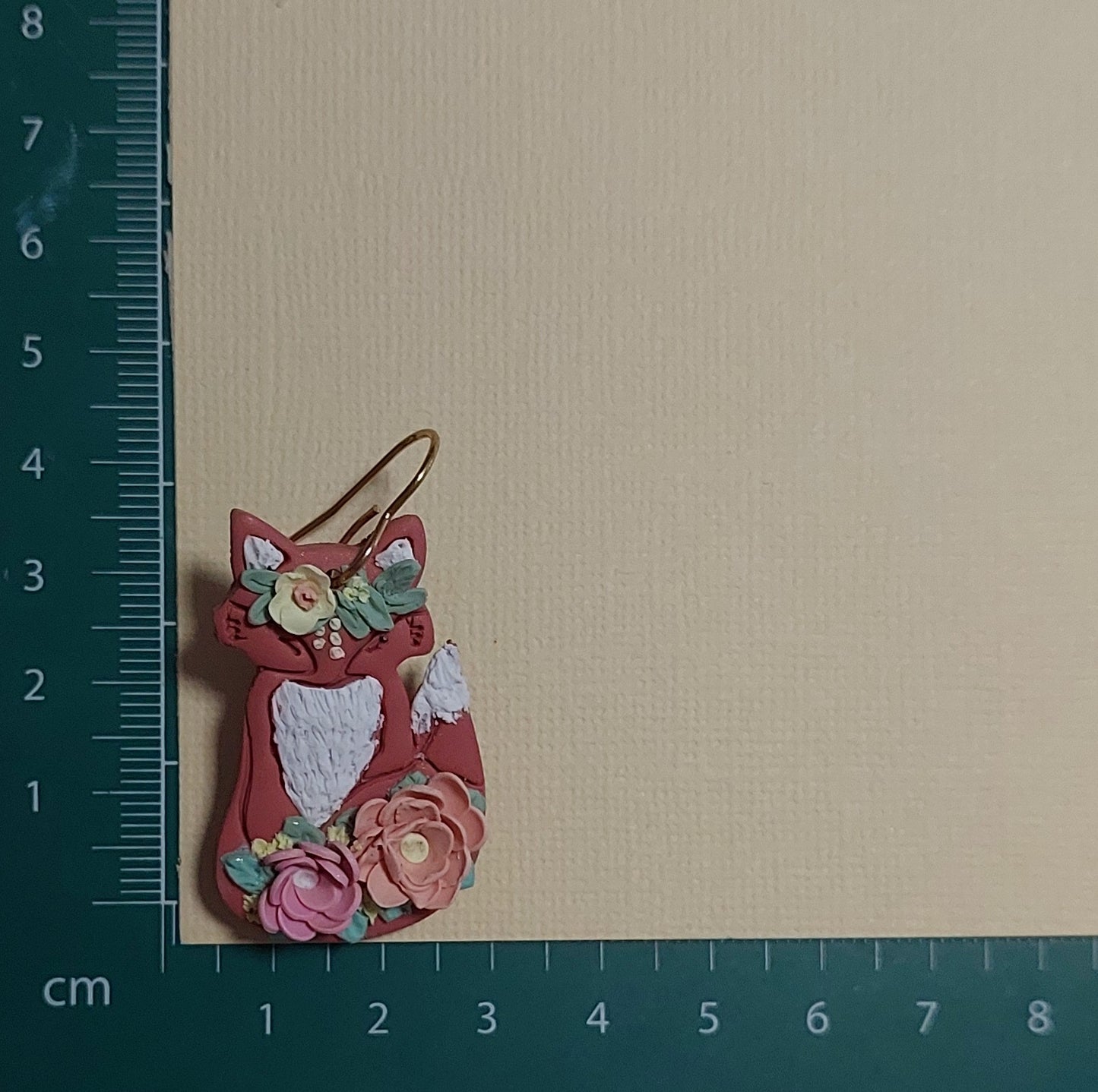 Sitting whimsical floral fox