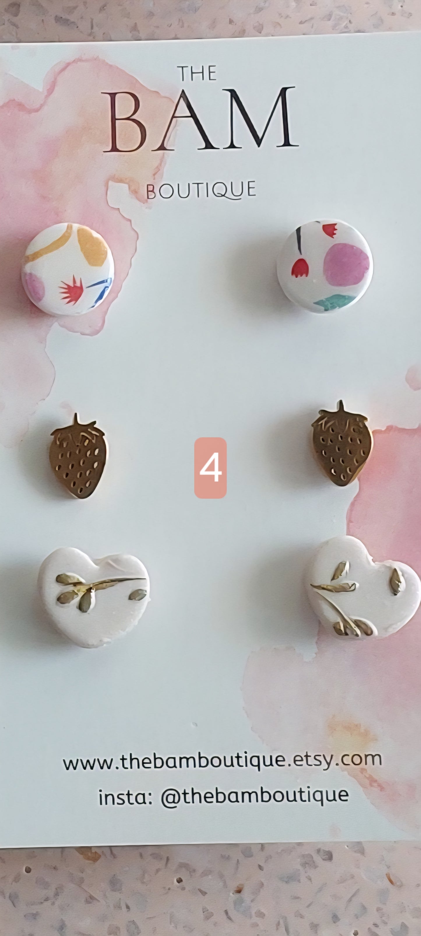 3 pair stud pack. online exclusive with gold strawberry stud.