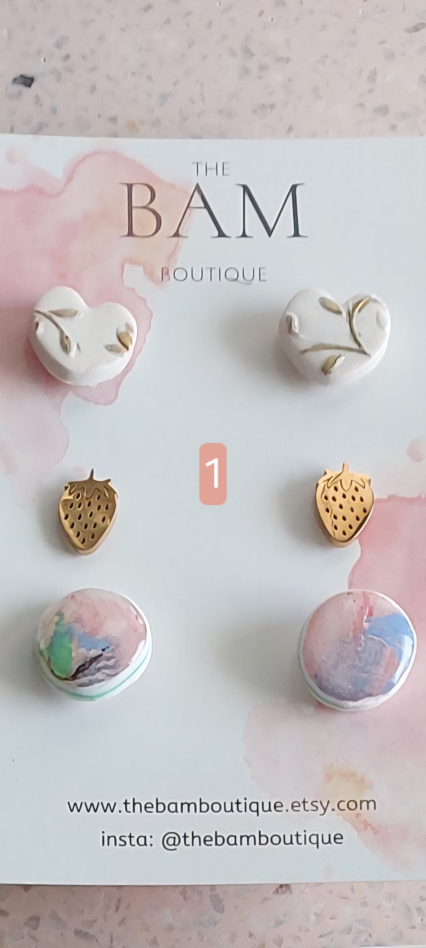 3 pair stud pack. online exclusive with gold strawberry stud.