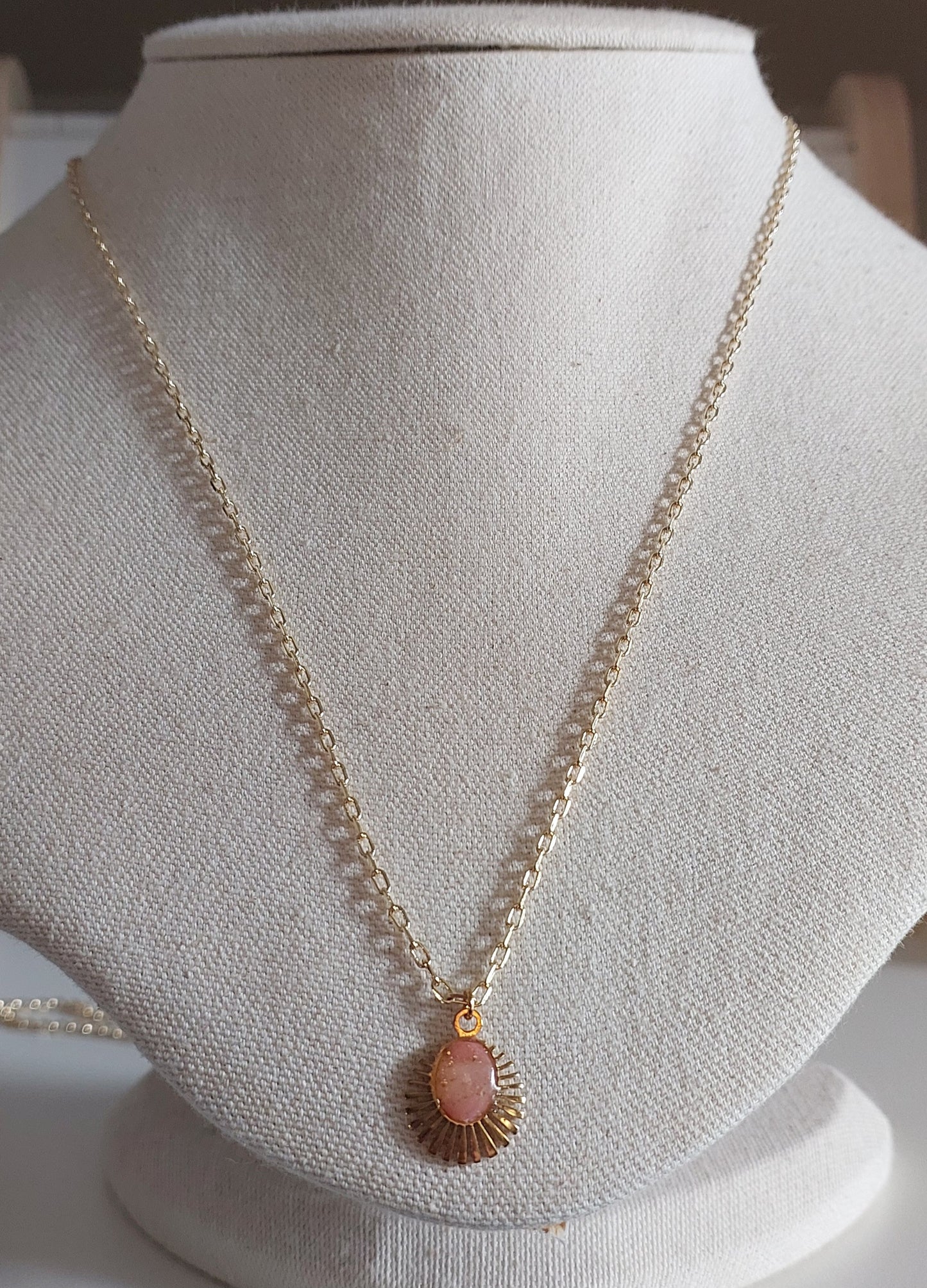 Blush sunburst necklace