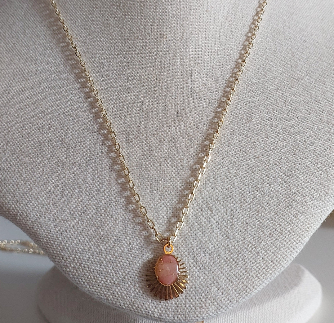 Blush sunburst necklace