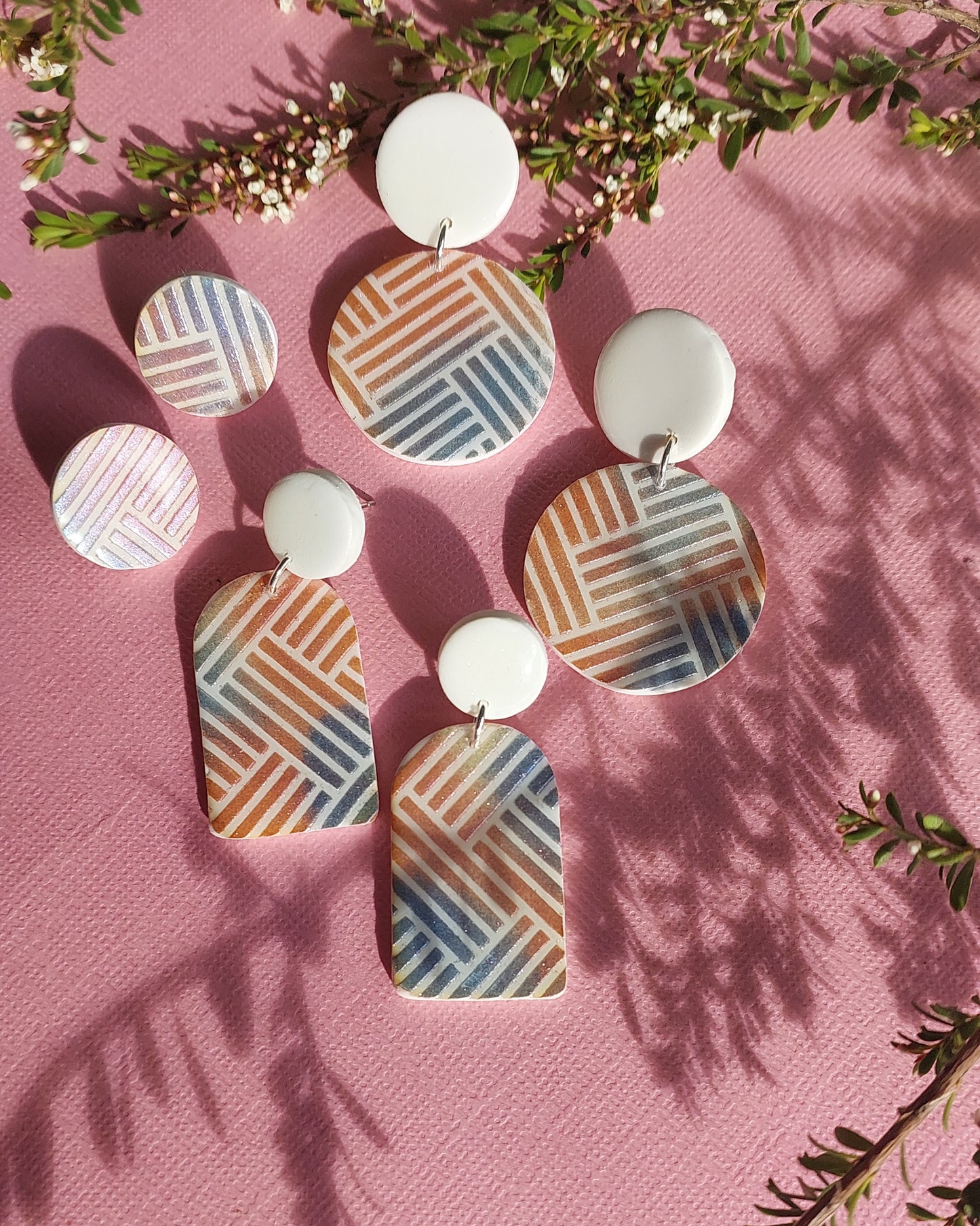 Shimmer stud dangles