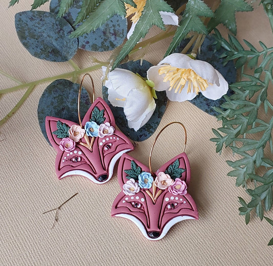 Whimsical floral fox