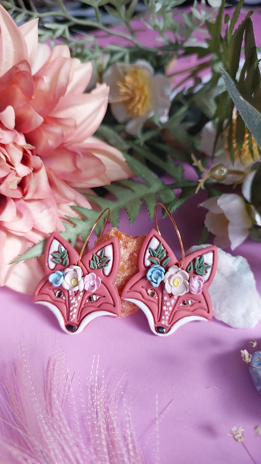 Whimsical floral fox