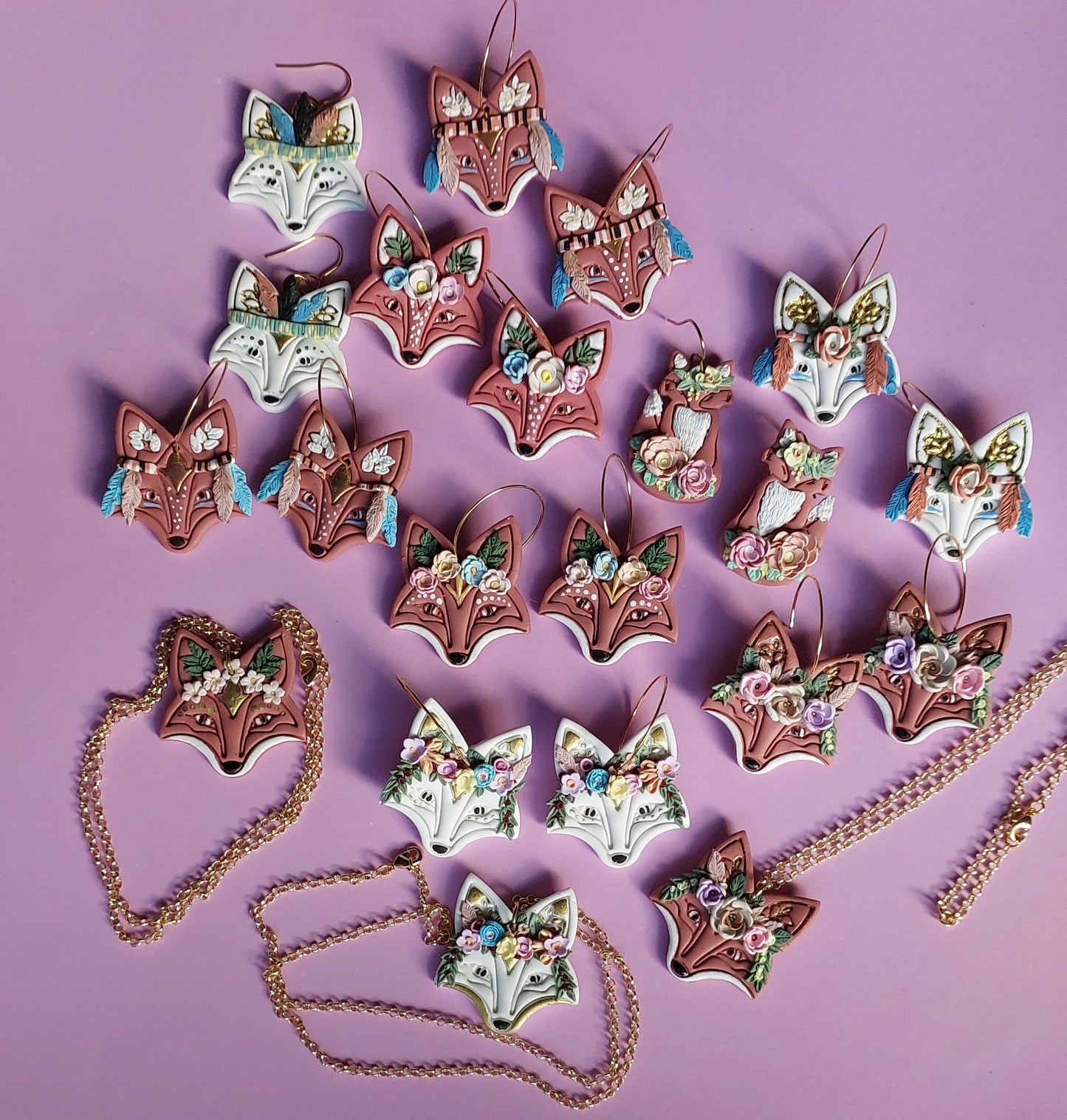 Whimsical floral fox