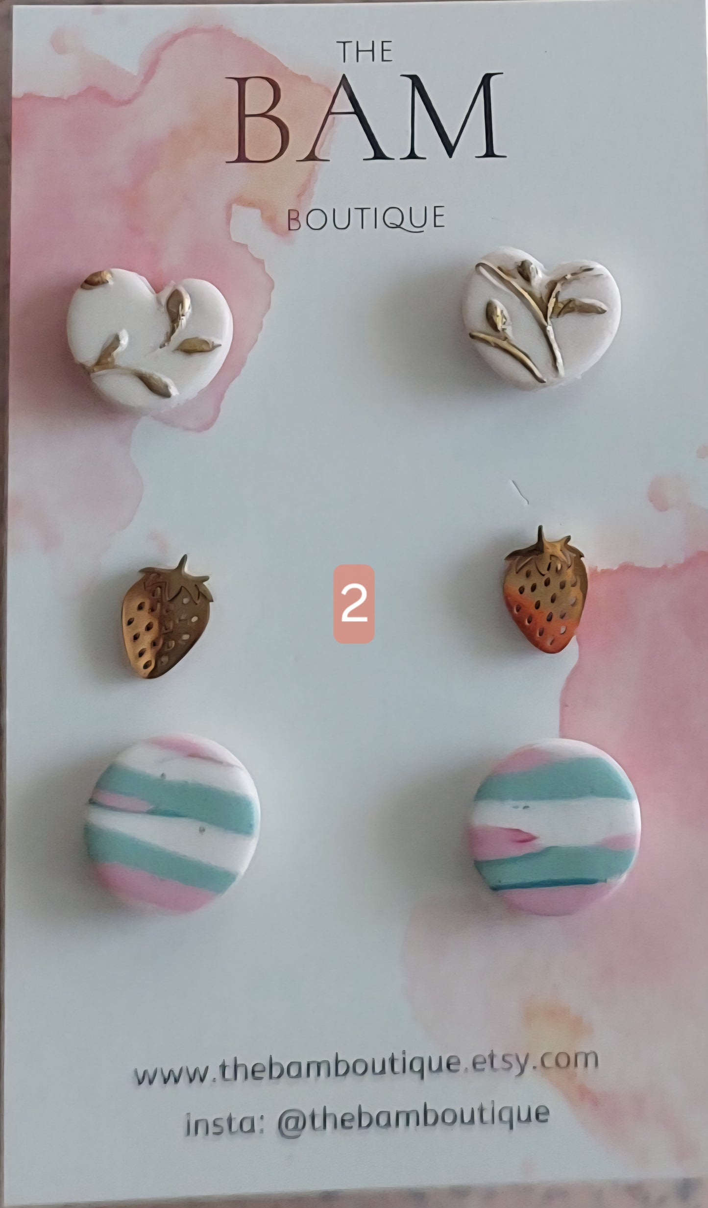 3 pair stud pack. online exclusive with gold strawberry stud.