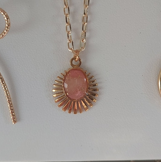 Blush sunburst necklace
