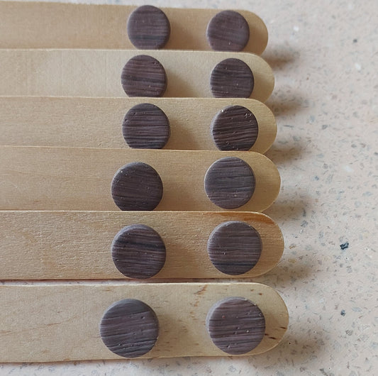 Wood look polymer clay studs