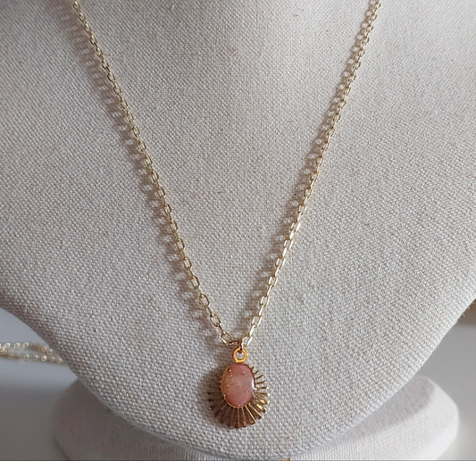 Blush sunburst necklace